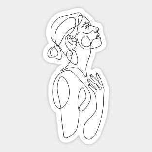 Dancers Simple Line Art Sticker